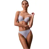 Calvin Klein Push-up-BH "PUSH UP PLUNGE", Damen, Gr. 70, Cup C, blau (casual blau), Obermaterial: 71% Polypropylen, 29% Elasthan, UNDERWEAR, Basic, körpernah, BHs Push-up-BH, mit glattem Finish