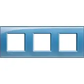 Legrand LNA4802M3AD Abdeckrahmen LIVINGLIGHT: 3-fach, 2 + 2 + 2 Module, Farbe: Blau