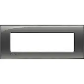 Legrand LNA4807KF Abdeckrahmen LIVINGLIGHT für Kompaktinstallation, 7-modulig, Farbe: Rauchgrau
