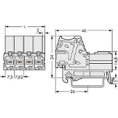 Wago 831-3204/007-000 1-Leiter-Stiftleiste,Push-in CAGE CLAMP,10 mm2,lichtgrau 8313204007000 - 24 Stück