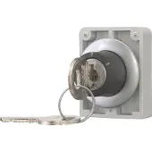 Eaton 187099 Schlüsseltaste, Flat Front, rastend, 3 Stellungen, Ronis 455, Schlüssel abziehbar: 0, Frontring Metall M30C-FWRS3-RS-A1