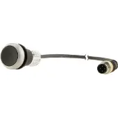 Eaton 181612 Drucktaste, Classic, flach, rastend, 1 Ö, schwarz, Kabel (schwarz) mit M12A-Stecker, 4-polig, 0.5 m C22-DR-S-K01-P3