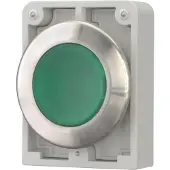Eaton 188060 Leuchtdrucktaste, RMQ-Titan, flach, tastend, grün, unbeschriftet, Frontring Edelstahl M30I-FDL-G