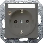 Siemens 5UB1925 DELTA i-system SCHUKO-Steckdose mit Schriftfeld u. Betriebsanzeige, carbonmetallic