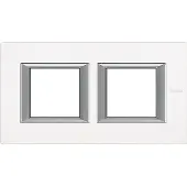 Legrand HA4802M2HVBB Abdeckrahmen AXOLUTE: 2-fach, 2 + 2 Module, Farbe: White Glass