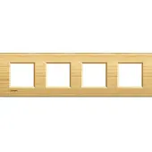 Legrand LNA4802M4LBA Abdeckrahmen LIVINGLIGHT: 4-fach, 2 + 2 + 2 + 2 Module, Farbe: Bambus
