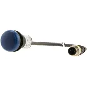 Eaton 185119 Leuchtmelder, flach, Kabel (schwarz) mit M12A-Stecker, 4-polig, 0.2 m, Linse blau, LED blau, 24 V AC/DC C22-L-B-24-P1
