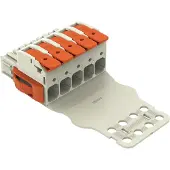 Wago 832-1105/315-000 1-Leiter-Federleiste,Hebel,Push-in CAGE CLAMP,lichtgrau 8321105315000 - 5 Stück