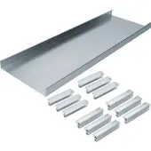 Hager AKU2500402 Aufbodenkanal-Unterteil 2-seitig mit Seitenprofilen Stahlblech zu AK 250x40mm - 2 Meter