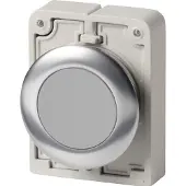 Eaton 188091 Drucktaste, RMQ-Titan, flach, tastend, grau, unbeschriftet, Frontring Edelstahl M30I-FD-GR