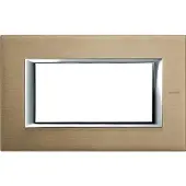Legrand HA4804NX Abdeckrahmen AXOLUTE: 4 Module, Farbe: Titan, gebürstet
