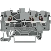 Wago 2001-1311/1000-410 Bauelementklemme,3 Leiter,mit Diode 1N4007,grau 200113111000410 - 100 Stück
