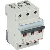 Legrand 403746 TX3 Leitungsschutzschalter D-Charakteristik, 0,5A, 3-polig, 6kA, 400VAC, 3TE