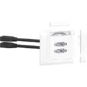Hager GMSET059016 Multimedia-Anschlussset für HDMI + HDMI frontrastend verkehrsweiß