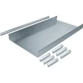 Hager AKU4000701 Aufbodenkanal-Unterteil 1-seitig mit Seitenprofilen Stahlblech zu AK 400x70mm - 2 Meter