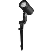 Brumberg 60104183 LED-Erdspiessstrahler 230 V AC, 50 Hz, 8 W, 3.000 K, IP65, rund, schwarz strukt