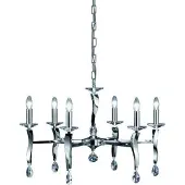 Brumberg 00859056 Pendelleuchte, chrom glänzend, E14, 6x40 W max., inkl. Kette 700 mm und Baldach