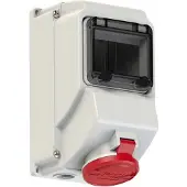 Pce 75153-6 Wanddose mit Fenster 16A 5p 6h IP44
