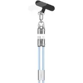 Ansmann Smartphone Lanyard-Ladekabel, USB-C auf Lightning, Kabellänge 1,2 Meter, blau