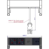 Bachmann DESK2 ALU BLACK 2xP40 937.3261xUSBC 30W 0,2m GST18