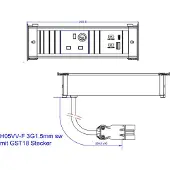Bachmann KAPSA S 1xUK 1xUSB A&C 22W 0,2m GST18
