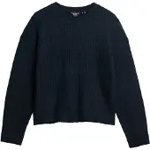 Superdry für Damen. W6110579A Gebürsteter Pullover schwarz (L), Lässig, Acryl