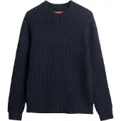 Superdry für Herren. M6110628A Strickpullover ?Merchant? mit strukturierter Optik, marineblau (M), Lässig, Baumwolle