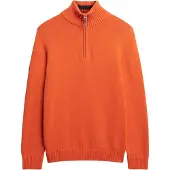 Superdry für Herren. M6110648A Henley-Pullover Cotton Classics orange (L), Lässig, Baumwolle, Langarm
