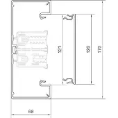 Hager BR651701B9016 Brüstungskanal-Unterteil PVC zu BR 68x170mm OT 120mm verkehrsweiß - 2 Meter