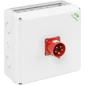 Spelsberg 73003101 Steckdosenkombination, grau, Schutzart IP44, belüftet, Schlagfestigkeit IK08, Schutzklasse II, Bemessungsspannung 400V AC