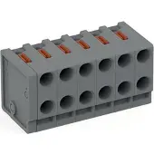 Wago 252-306 2-Leiter-Federleiste,Drücker,PUSH WIRE,grau 252306 - 100 Stück