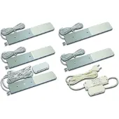 Hera LED-Unterschrankleuchte S-Pad F, 5er-Set, alu 3.000 K Dimmer