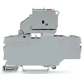 Wago 2002-1711/1000-542 3-Leiter-Sicherungsklemme,mit schwenkbarem Sicherungshalter,mit Abschlussplatte,grau 200217111000542 - 50 Stück