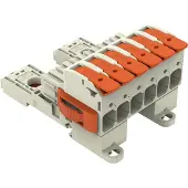 Wago 832-1106/037-000/306-000 1-Leiter-Federleiste,Hebel,Push-in CAGE CLAMP,lichtgrau 8321106037000306000 - 5 Stück