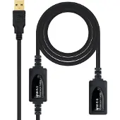 Nanocable 10.01.0213, 15 m, USB A, USB A, USB 2.0, Männlich/Weiblich, Schwarz