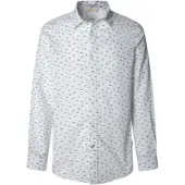 Pepe Jeans für Herren. PM3090845 Casper Hemd weiß (M), Lässig, Baumwolle, Langarm