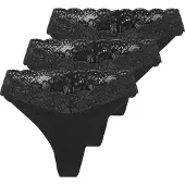 ONLY "ONLCHLOE LACE S.S THONG 3-PACK ACC" Packung, 3 Stk.