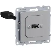 Legrand 765287 SEANO USB-Datendose mit Kabel, USB 3.0, Kabellänge: 15 cm, inkl. Abdeckung, AL