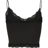 ONLY T-Shirt "T-Shirt ONLVICKY LACE SEAMLESS CROPPED TOP 1er Pack", Damen, Gr. L-XL, schwarz, Obermaterial: 92% Polyamid PA. 8% Elasthan EL., Shirts T-Shirt