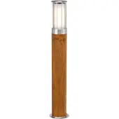 Elstead Lighting Wegeleuchte Hornsea E27 18W IP55 Teaks, Edelstahl Polycarbonat; Teak mit Edelstahl B:12cm Ø12cm