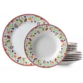 Flirt by R&B Tafelservice RITZENHOFF & BREKER "Doppio Shanti, Teller Set, Geschirr-Set", bunt (weiß, bunt), 12 Stk., Porzellan, Geschirr-Sets, Tafelservice, 12 Teile, für 6 Personen