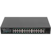 Lanberg Switch – unmanaged (nicht verwaltbar) – 24 x 10Base-T + 2 x Kombi-Anschlüsse Gigabit SFP/RJ-45 (Uplink)