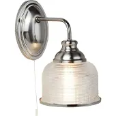 Searchlight Wandleuchte Bistro II silber/Riffelglas