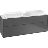 Villeroy & Boch V&B Waschtischunterschrank Finion 160x60,3cm, Abd.-Pl. wh. m, md bl. m Lac