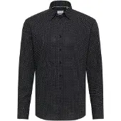 Eterna Langarmhemd "MODERN FIT", Herren, Gr. 39, Normalgrößen, schwarz, Twill, 100% Baumwolle, tailliert, Manschette, Hemden Langarmhemd, NON IRON (bügelfrei)
