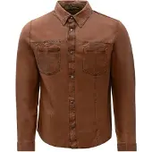 RICANO Langarmhemd "Lederjacke Reverse Shirt" Handgefertigt aus echtem Leder