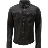 RICANO Langarmhemd "Lederjacke Reverse Shirt" Handgefertigt aus echtem Leder