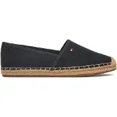 Tommy Hilfiger Damenschuhe Leinenschuhe Slipper Schwarz Freizeit