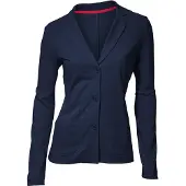 HEINE Jerseyblazer "Jersey-Blazer Jerseyblazer aus Baumwolle, ungefüttert", Damen, Gr. 44, blau, Jersey, , Modisch, Blazer Jerseyblazer