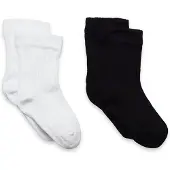 Minymo Ankle Sock - rib (2-pack) black (106) 27\\30